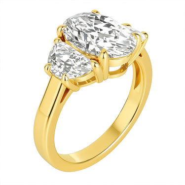 3 Stone Engagement Ring – Lab Diamond Engagement Ring in 18K Gold | Just Brilliant – view 10