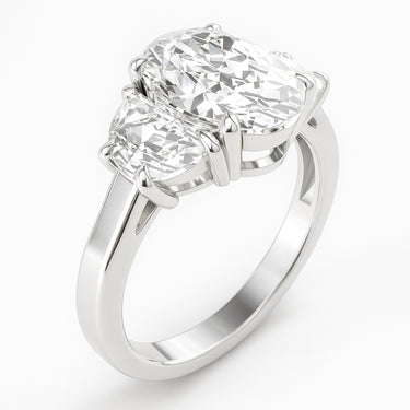3 Stone Engagement Ring – Lab Diamond Engagement Ring in 18K Gold | Just Brilliant – side view