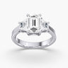 3 Stone Engagement Ring – Radiant Lab Diamond Engagement Ring in 18K Gold | Just Brilliant