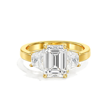3 Stone Engagement Ring – Lab Diamond Engagement Ring in 18K Gold | Just Brilliant – view 7