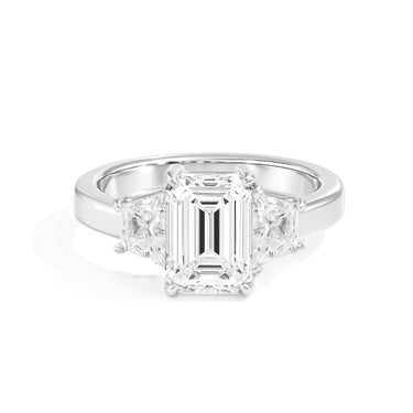 3 Stone Engagement Ring – Lab Diamond Engagement Ring in 18K Gold | Just Brilliant – lifestyle view