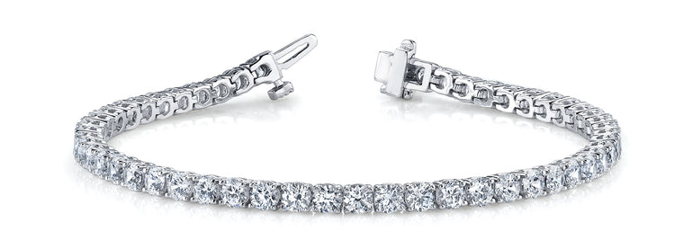 4-Prong Lab Grown Diamond Tennis Bracelet – Radiant Lab Diamond Tennis Bracelet in 18K Gold | Just Brilliant