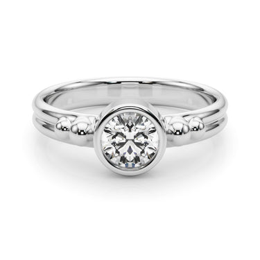 Bezel Set Fashion Ring – Lab Diamond Ring in 18K Gold | Just Brilliant – close-up view