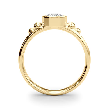 Bezel Set Fashion Ring – Lab Diamond Ring in 18K Gold | Just Brilliant – angle view