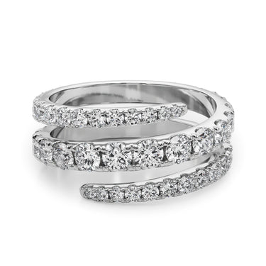 Split Shank Swirl Ring – Lab Diamond Ring in 18K Gold | Just Brilliant – close-up view