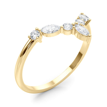 85221 Marquise & Round Band – Marquise Lab Diamond Band in 18K Gold | Just Brilliant – view 8
