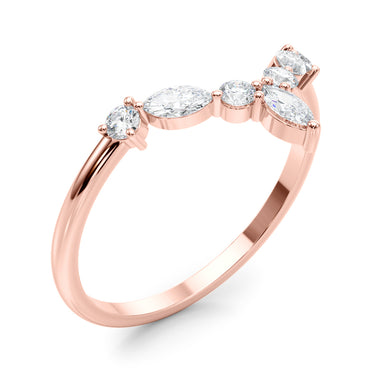 85221 Marquise & Round Band – Marquise Lab Diamond Band in 18K Gold | Just Brilliant – view 12