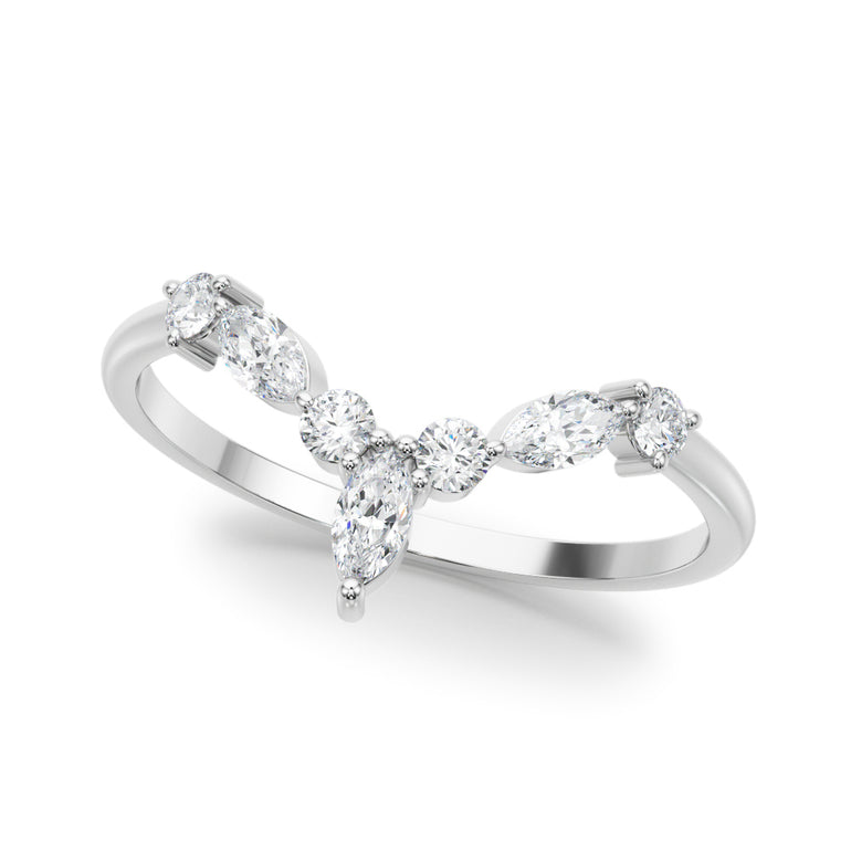 85221 Marquise & Round Band – Marquise Lab Diamond Band in 18K Gold | Just Brilliant
