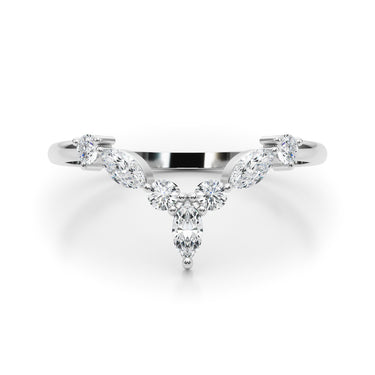 85221 Marquise & Round Band – Marquise Lab Diamond Band in 18K Gold | Just Brilliant – close-up view