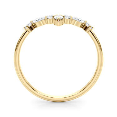 85221 Marquise & Round Band – Marquise Lab Diamond Band in 18K Gold | Just Brilliant – angle view
