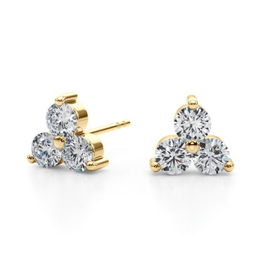 40342-1/2 Earrings 3 Stone – Lab Diamond Earrings in 18K Gold | Just Brilliant – view 9