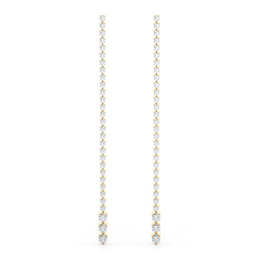 Lab-Grown Diamond Graduating Drop Earrings – Lab Diamond Drop Earrings in 18K Gold | Just Brilliant – angle view