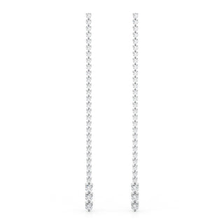 Lab-Grown Diamond Graduating Drop Earrings – Radiant Lab Diamond Drop Earrings in 18K Gold | Just Brilliant