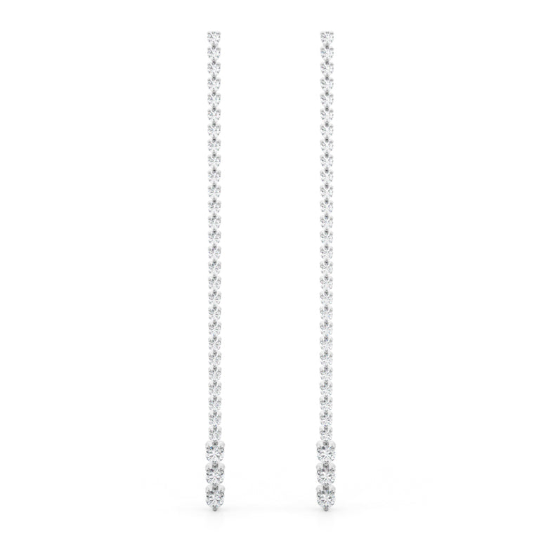Lab-Grown Diamond Graduating Drop Earrings – Radiant Lab Diamond Drop Earrings in 18K Gold | Just Brilliant