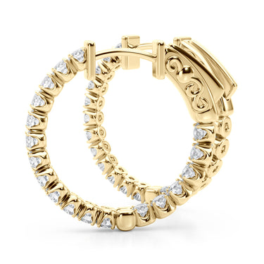 Classic Inside Out U-Prong Hoop Earrings – Lab Diamond Hoop Earrings in 18K Gold | Just Brilliant – view 9