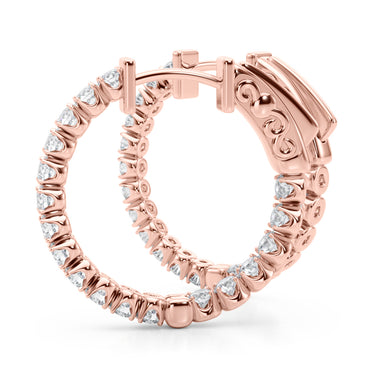 Classic Inside Out U-Prong Hoop Earrings – Lab Diamond Hoop Earrings in 18K Gold | Just Brilliant – view 14
