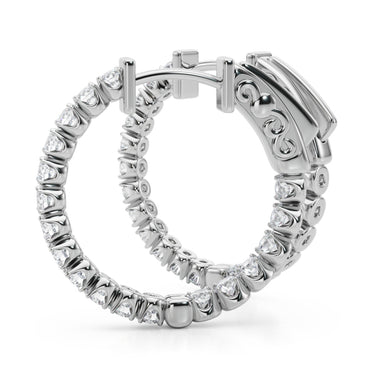 Classic Inside Out U-Prong Hoop Earrings – Lab Diamond Hoop Earrings in 18K Gold | Just Brilliant – lifestyle view