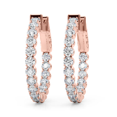 Classic Inside Out U-Prong Hoop Earrings – Lab Diamond Hoop Earrings in 18K Gold | Just Brilliant – view 13