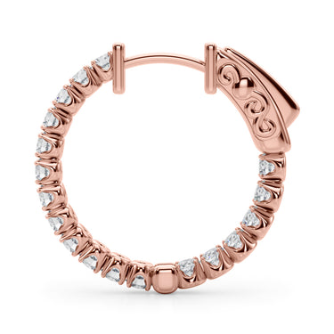 Classic Inside Out U-Prong Hoop Earrings – Lab Diamond Hoop Earrings in 18K Gold | Just Brilliant – view 12