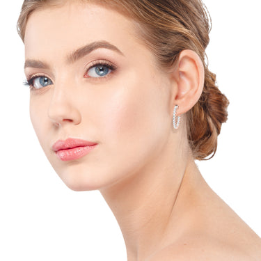 Classic Inside Out U-Prong Hoop Earrings – Lab Diamond Hoop Earrings in 18K Gold | Just Brilliant – view 15