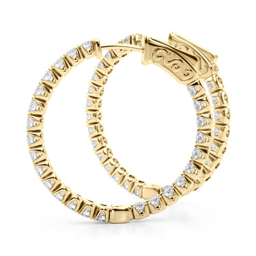 41005-04-28mm-1.1 Inch 4 Prong Round Hoo – Lab Diamond Jewelry in 18K Gold | Just Brilliant – view 9