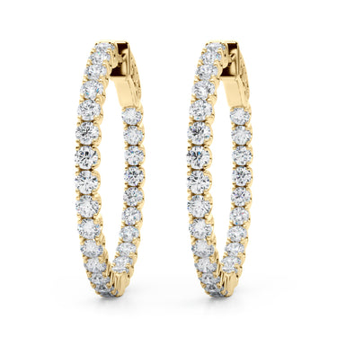 41005-04-28mm-1.1 Inch 4 Prong Round Hoo – Lab Diamond Jewelry in 18K Gold | Just Brilliant – view 8