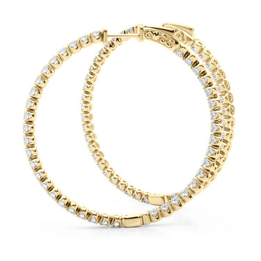 41005-05-41mm-1.6 Inch 4 Prong Round Hoo – Lab Diamond Jewelry in 18K Gold | Just Brilliant – view 9