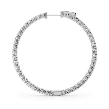 41005-05-41mm-1.6 Inch 4 Prong Round Hoo – Lab Diamond Jewelry in 18K Gold | Just Brilliant – detail view