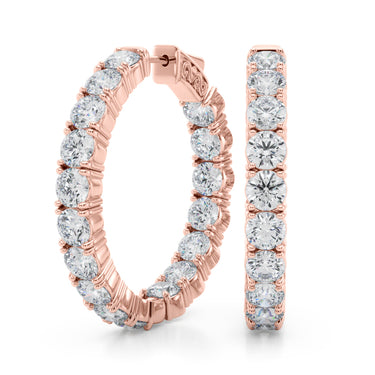 Inside Outside Hoop Earrings – Lab Diamond Hoop Earrings in 18K Gold | Just Brilliant – view 11