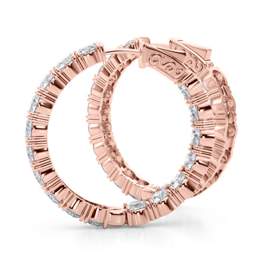 Inside Outside Hoop Earrings – Lab Diamond Hoop Earrings in 18K Gold | Just Brilliant – view 14