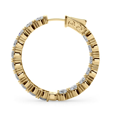 Inside Outside Hoop Earrings – Lab Diamond Hoop Earrings in 18K Gold | Just Brilliant – view 7