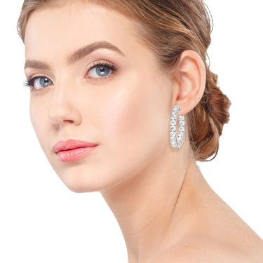 Inside Outside Hoop Earrings – Lab Diamond Hoop Earrings in 18K Gold | Just Brilliant – side view
