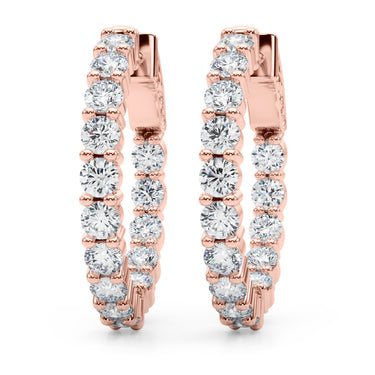 Inside-Out Shared Prong Round Hoop Earrings – Round Lab Diamond Hoop Earrings in 18K Gold | Just Brilliant – view 13