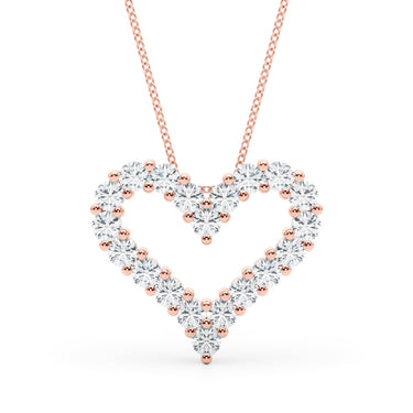 Shared Prong Heart Shape Pendant Necklace – Heart-Shaped Lab Diamond Necklace in 18K Gold | Just Brilliant – view 9