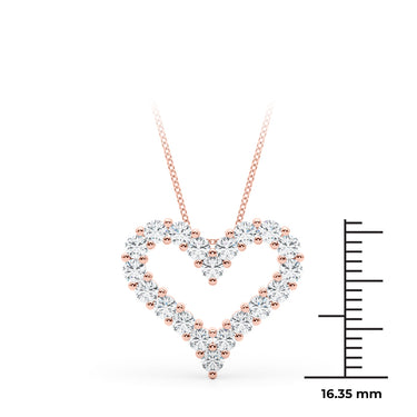 Shared Prong Heart Shape Pendant Necklace – Heart-Shaped Lab Diamond Necklace in 18K Gold | Just Brilliant – view 11