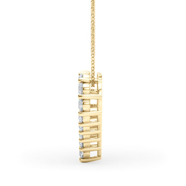 Shared Prong Heart Shape Pendant Necklace – Heart-Shaped Lab Diamond Necklace in 18K Gold | Just Brilliant – angle view