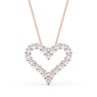Shared Prong Heart Shape Pendant Necklace – Heart-Shaped Lab Diamond Necklace in 18K Gold | Just Brilliant – view 9