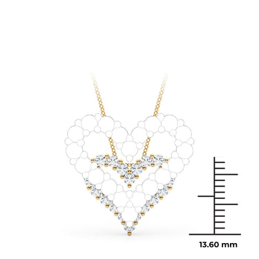 Shared Prong Heart Shape Pendant Necklace – Heart-Shaped Lab Diamond Necklace in 18K Gold | Just Brilliant – view 7