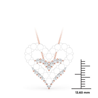 Shared Prong Heart Shape Pendant Necklace – Heart-Shaped Lab Diamond Necklace in 18K Gold | Just Brilliant – view 11