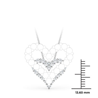 Shared Prong Heart Shape Pendant Necklace – Heart-Shaped Lab Diamond Necklace in 18K Gold | Just Brilliant – close-up view