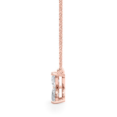 Marquise Flower Pendants – Marquise Lab Diamond Pendant in 18K Gold | Just Brilliant – angle view