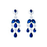 Lustrous Raindrops Earrings by Just Brilliant – 7.2ct sapphire and lab diamond drop earrings in 18K white gold