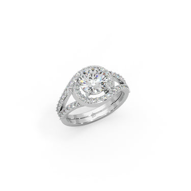 Mystique Spin Ring by Just Brilliant – 1ct sculptural lab diamond ring in 18K white gold – lifestyle view