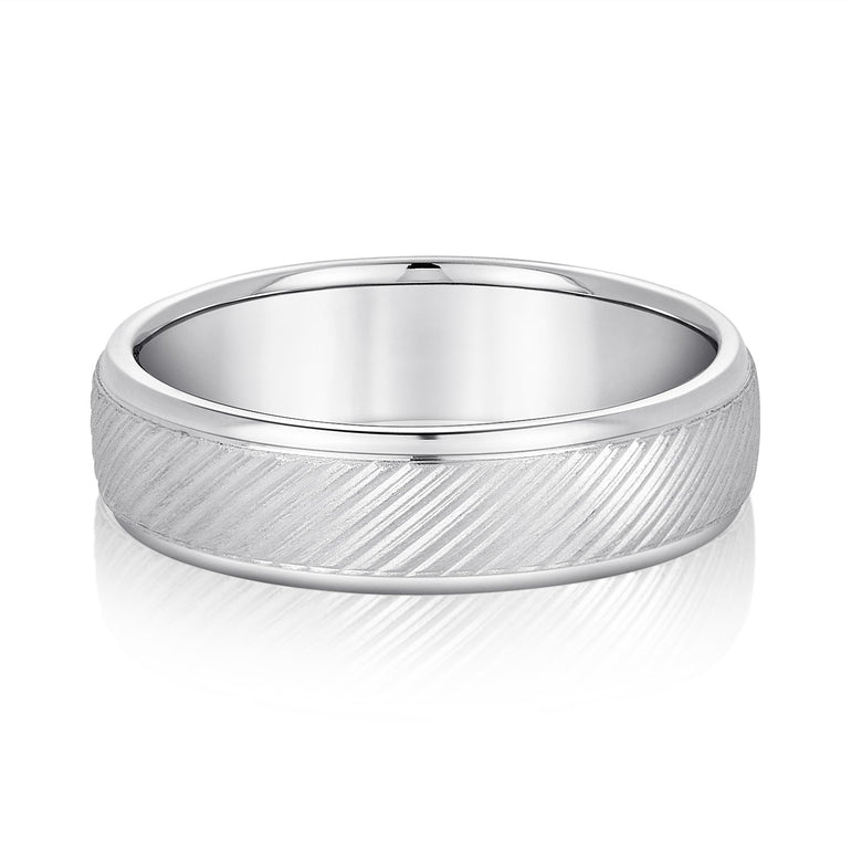 6mm Standard Weight Mens Band – Radiant Lab Diamond Men's Band in 18K Gold | Just Brilliant