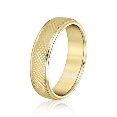 6mm Standard Weight Mens Band – Lab Diamond Men's Band in 18K Gold | Just Brilliant – lifestyle view