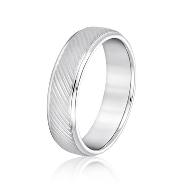 6mm Standard Weight Mens Band – Lab Diamond Men's Band in 18K Gold | Just Brilliant – detail view