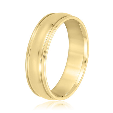 6mm Standard Weight Mens Band – Lab Diamond Men's Band in 18K Gold | Just Brilliant – lifestyle view