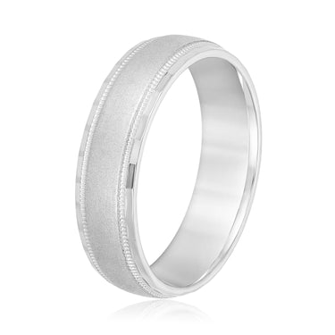 6mm Standard Weight Mens Band – Lab Diamond Men's Band in 18K Gold | Just Brilliant – detail view