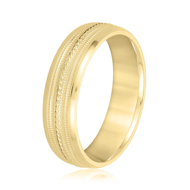 6mm Standard Weight Mens Band – Lab Diamond Men's Band in 18K Gold | Just Brilliant – lifestyle view