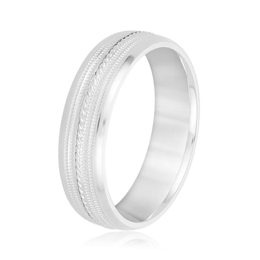 6mm Standard Weight Mens Band – Lab Diamond Men's Band in 18K Gold | Just Brilliant – detail view